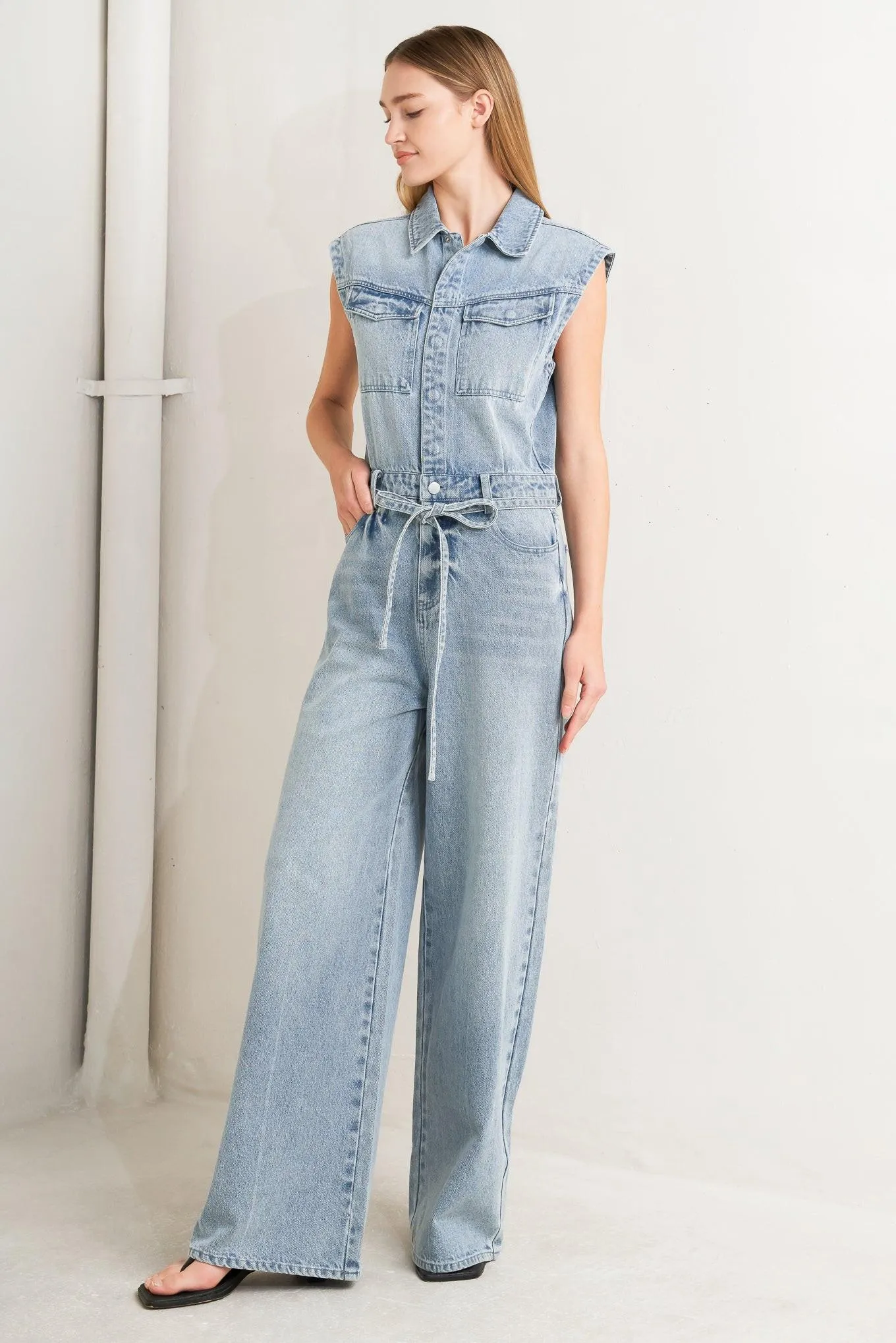 On My Way Denim Jumpsuit sold by Zulily