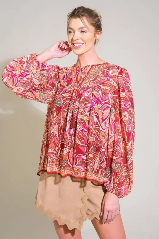 Time After Time Woven Top made by Flying Tomato