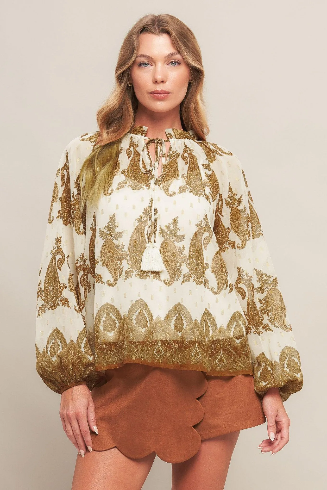 Moroccan Spice Ivory Woven Top sold by Zulily product image thumbnail 3
