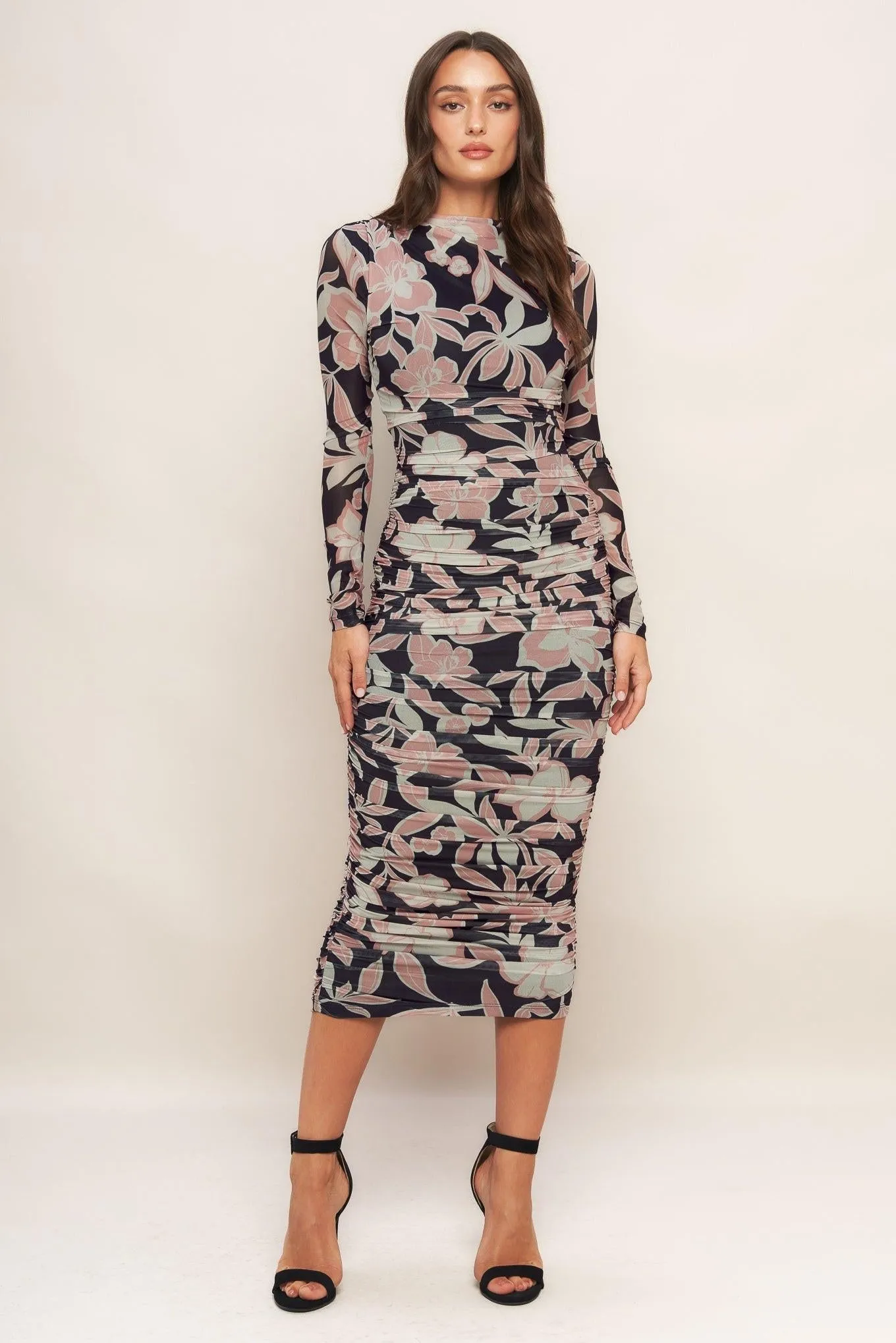 Muted Romance Power Mesh Midi Dress sold by Zulily product image thumbnail 3