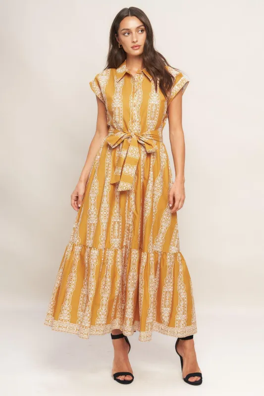 Desert Bloom Woven Midi Dress made by Flying Tomato