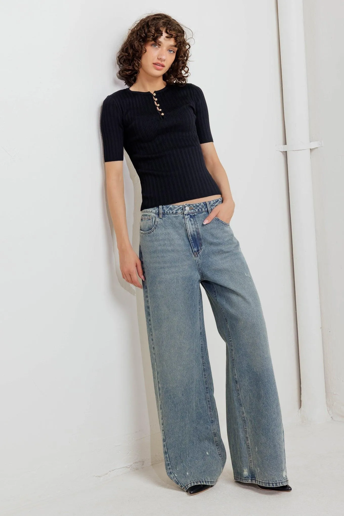 Modern Curl Sweater Knit Top sold by Zulily product image thumbnail 4