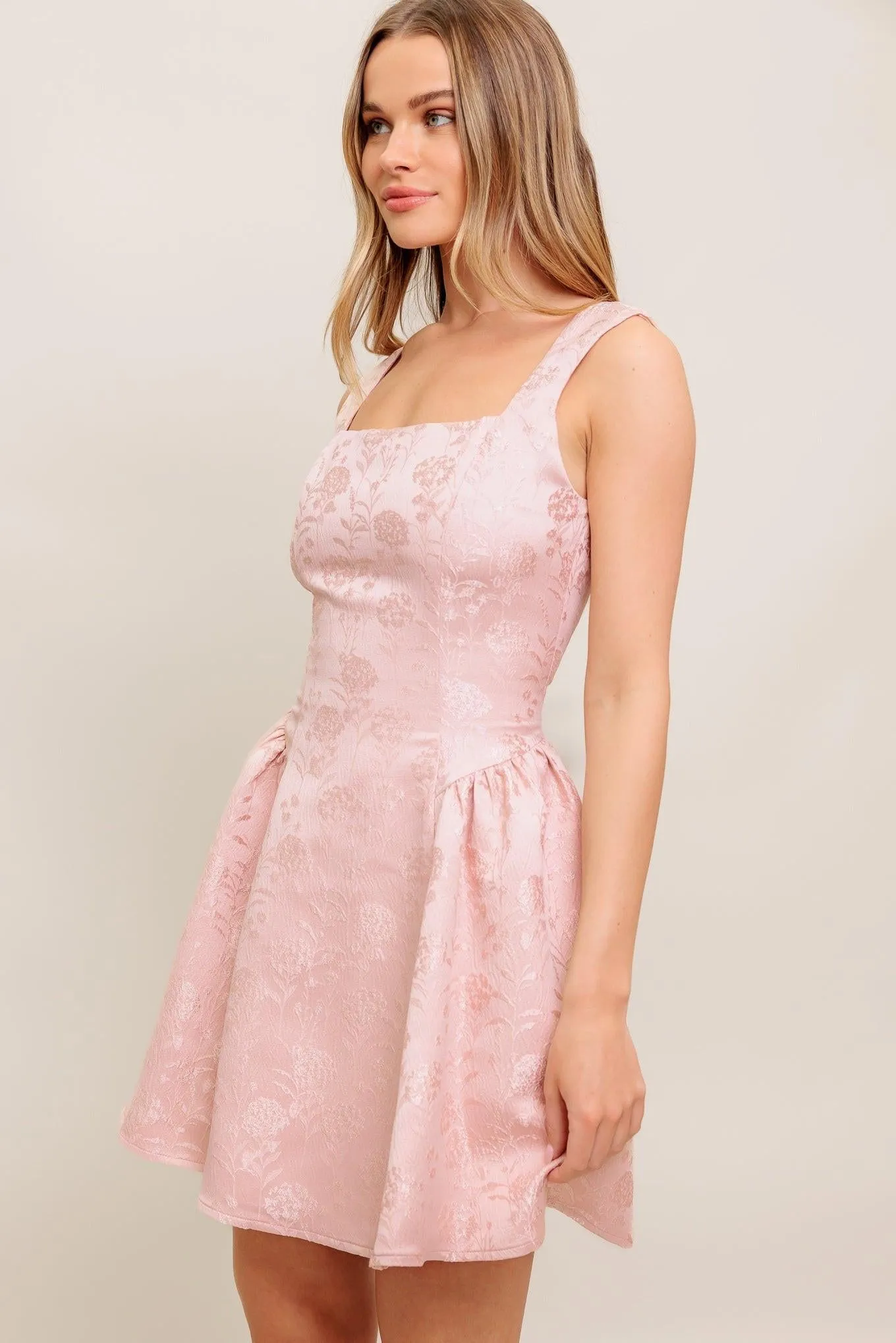Sweet Bloom Woven Jacquard Satin Mini Dress sold by Zulily product image thumbnail 3