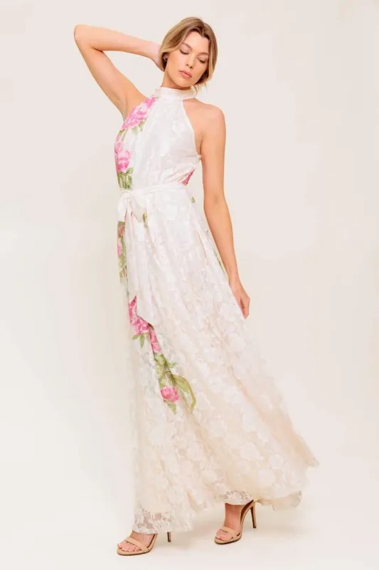 Botanical Dream Woven Lace Maxi Dress made by Flying Tomato