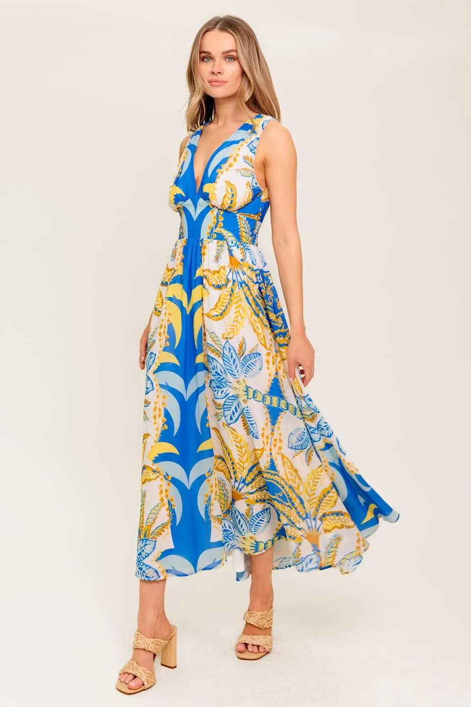 Soft Meadow Blue Woven Midi Dress sold by Zulily product image thumbnail 5