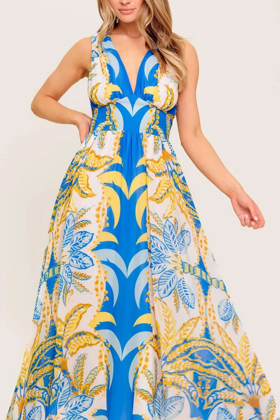 Soft Meadow Blue Woven Midi Dress sold by Zulily product image thumbnail 2