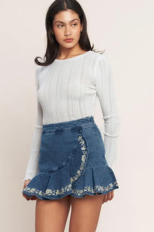 Spring Day Denim Skort made by Flying Tomato