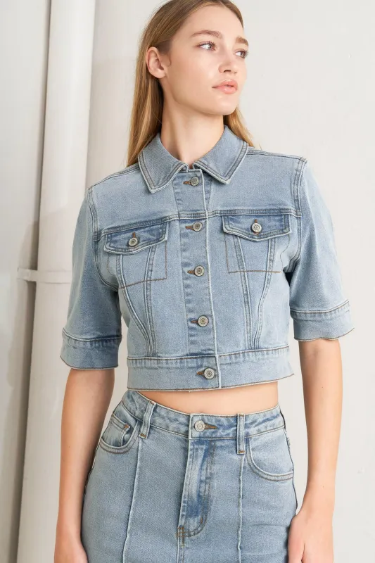 Modern Neutral Denim Jacket made by Flying Tomato
