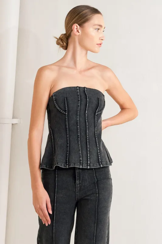 Night Shape Denim Top made by Flying Tomato
