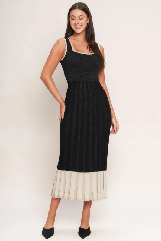 Noir Éclat Sweater Knit Midi Dress made by Flying Tomato