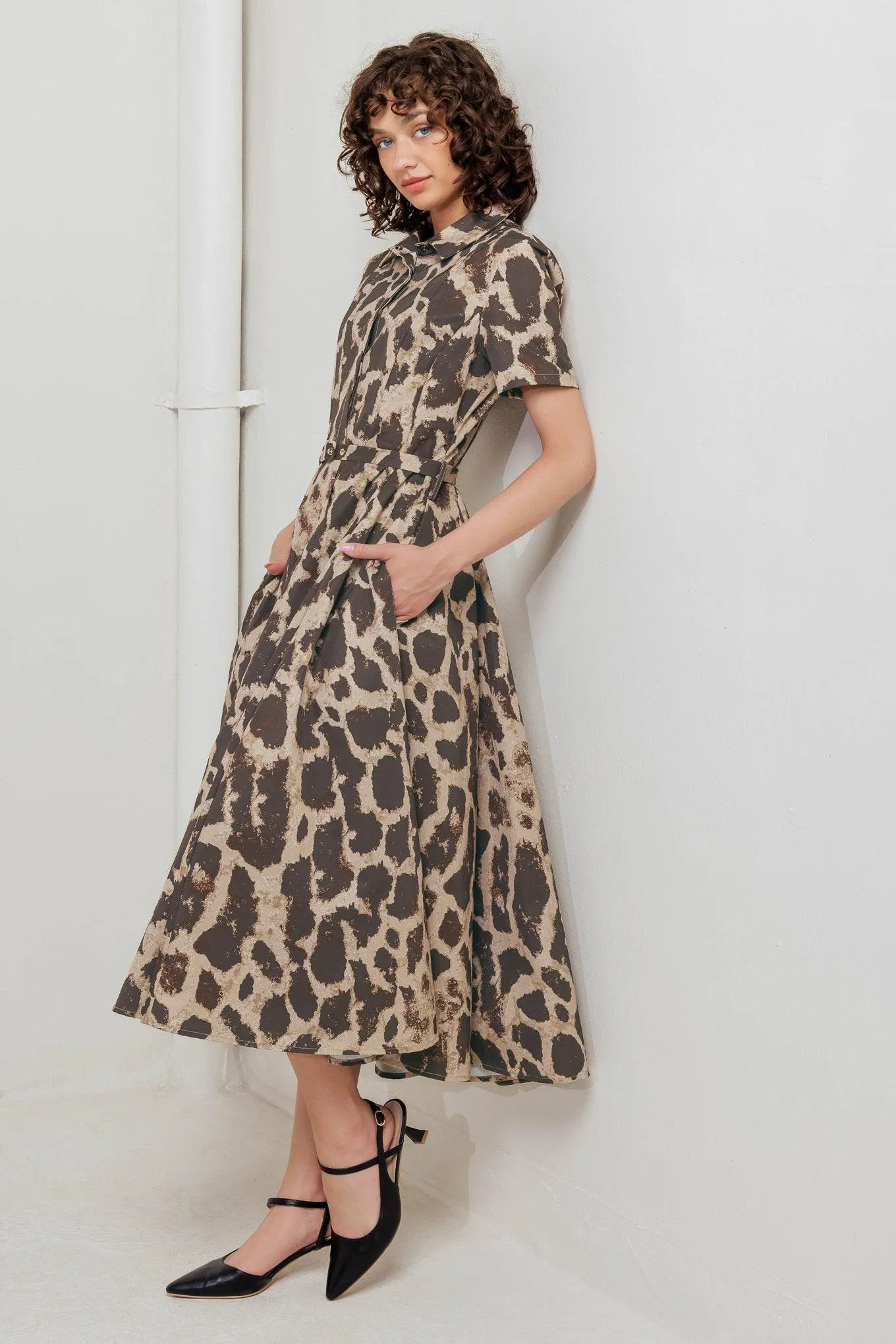 Tame Giraffe Woven Midi Dress sold by Zulily product image thumbnail 5