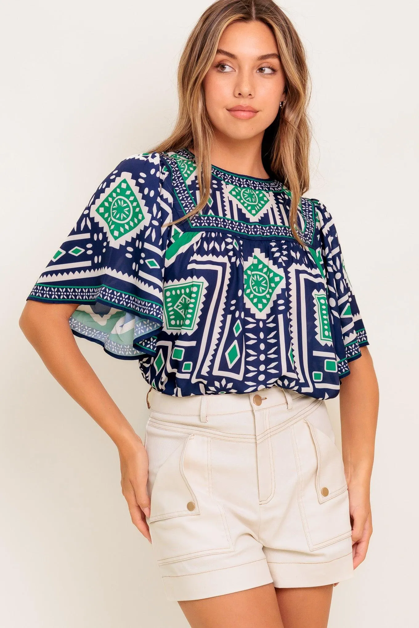 Tile Escape Embroidered Woven Top sold by Zulily product image thumbnail 5