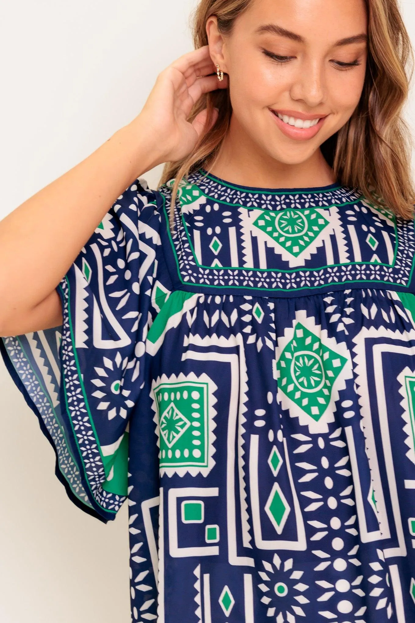 Tile Escape Embroidered Woven Top sold by Zulily product image thumbnail 2