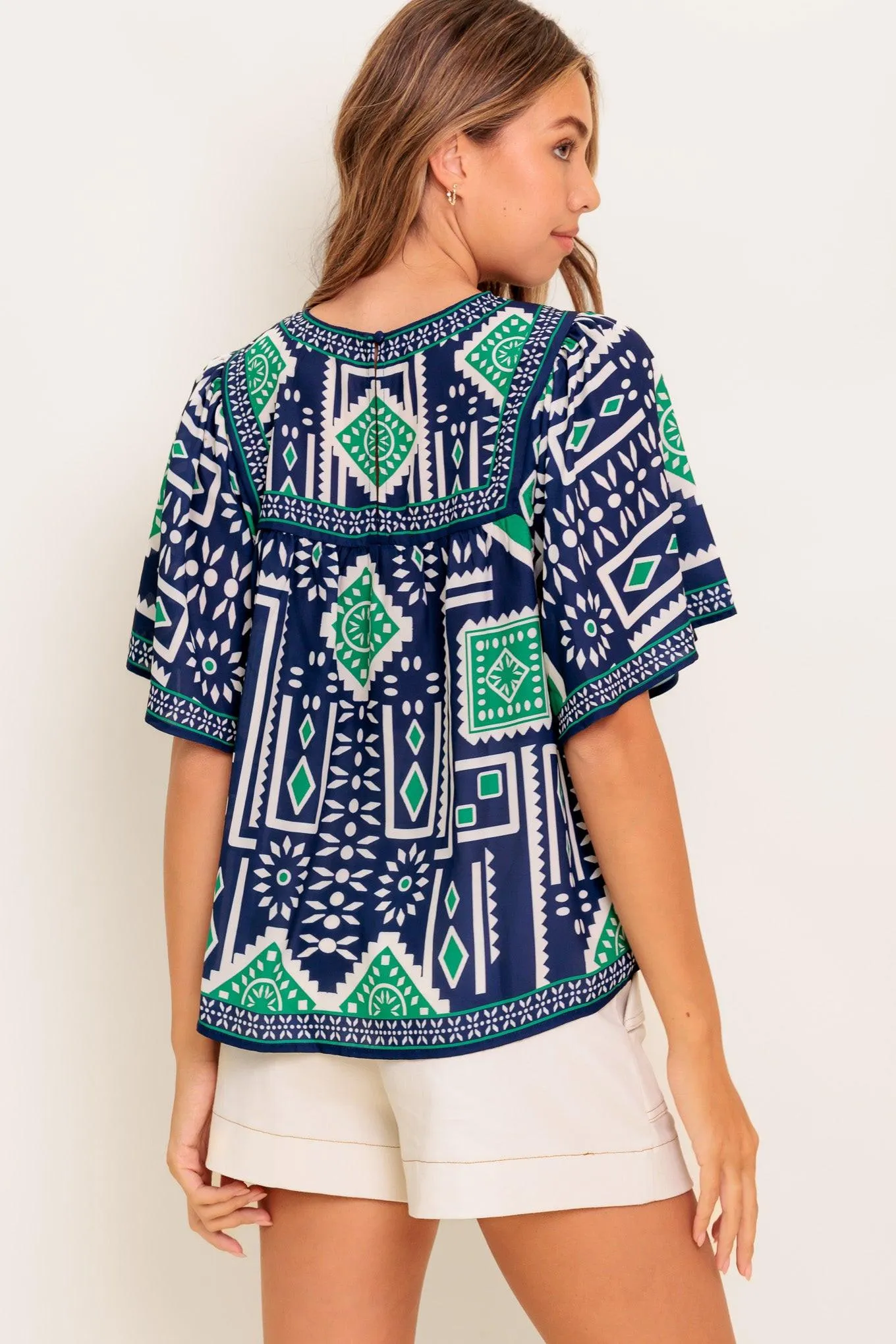 Tile Escape Embroidered Woven Top sold by Zulily product image thumbnail 3