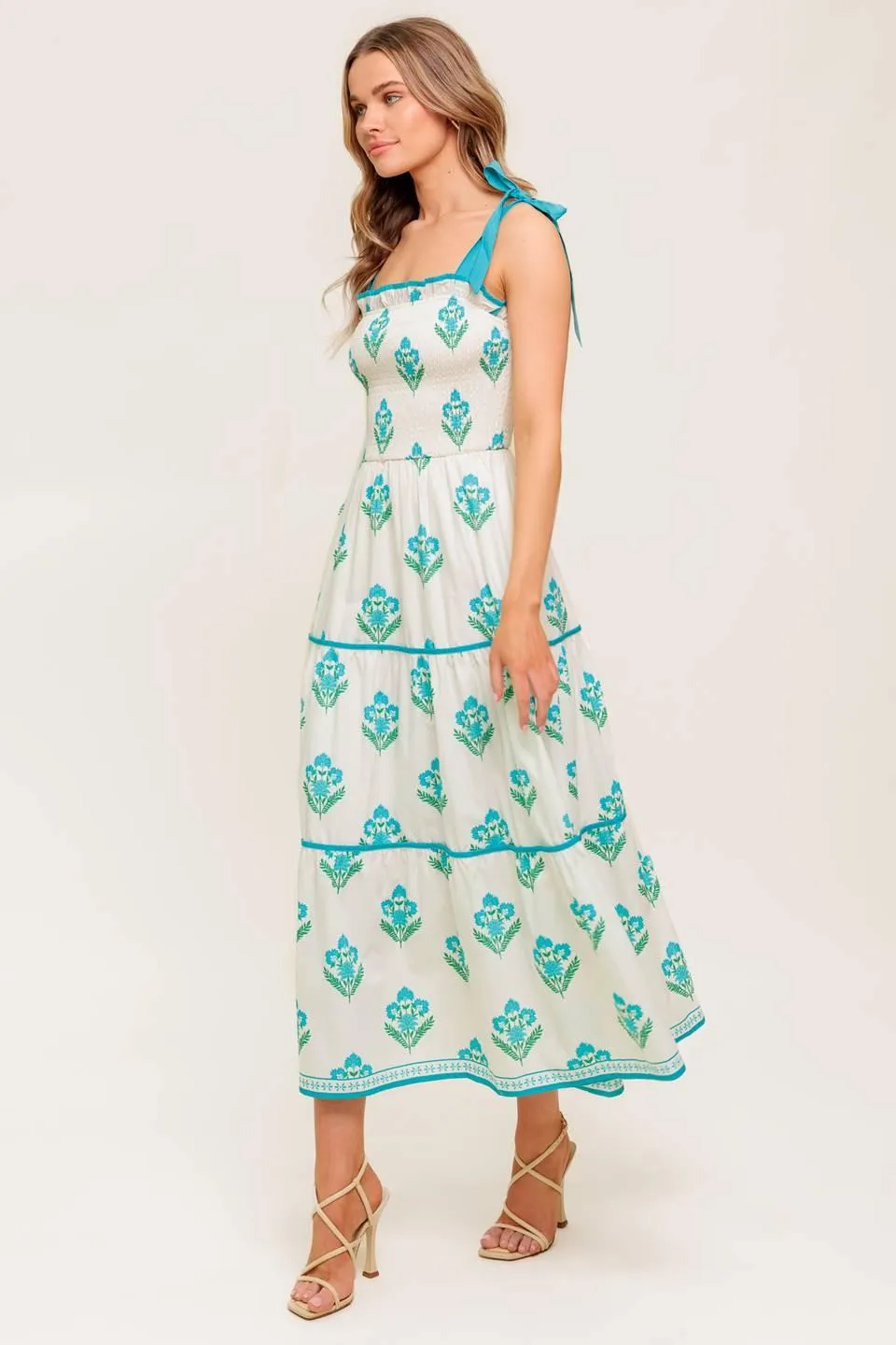 Midnight Botanica Woven Midi Dress sold by Zulily product image thumbnail 4