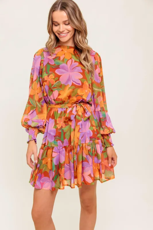 Muted Garden Woven Mini Dress made by Flying Tomato