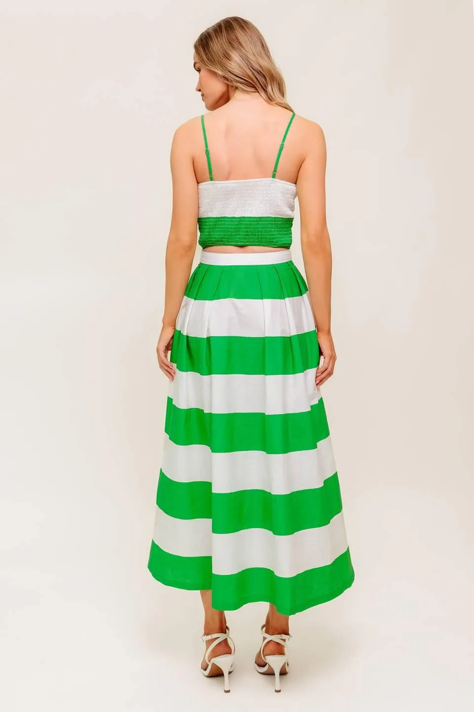 Infinite Flare Green Woven Top and Skirt Set sold by Zulily product image thumbnail 2