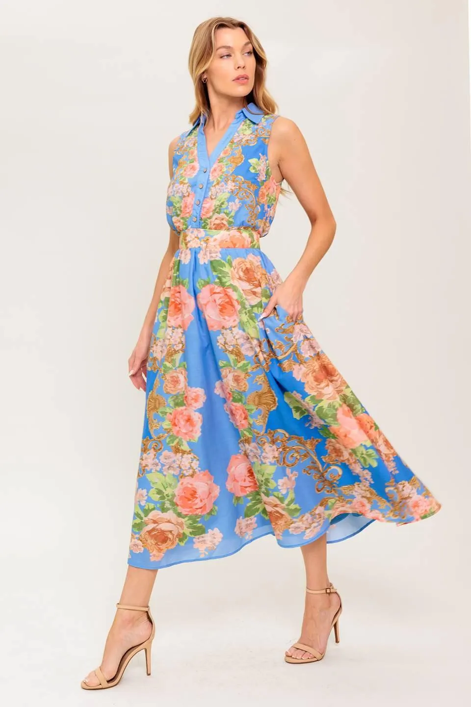 Lost in a Dream Woven Midi Dress sold by Zulily product image thumbnail 5