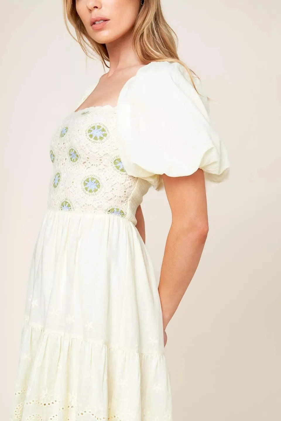 Lola Grass Cream Woven Mini Dress sold by Zulily product image thumbnail 2