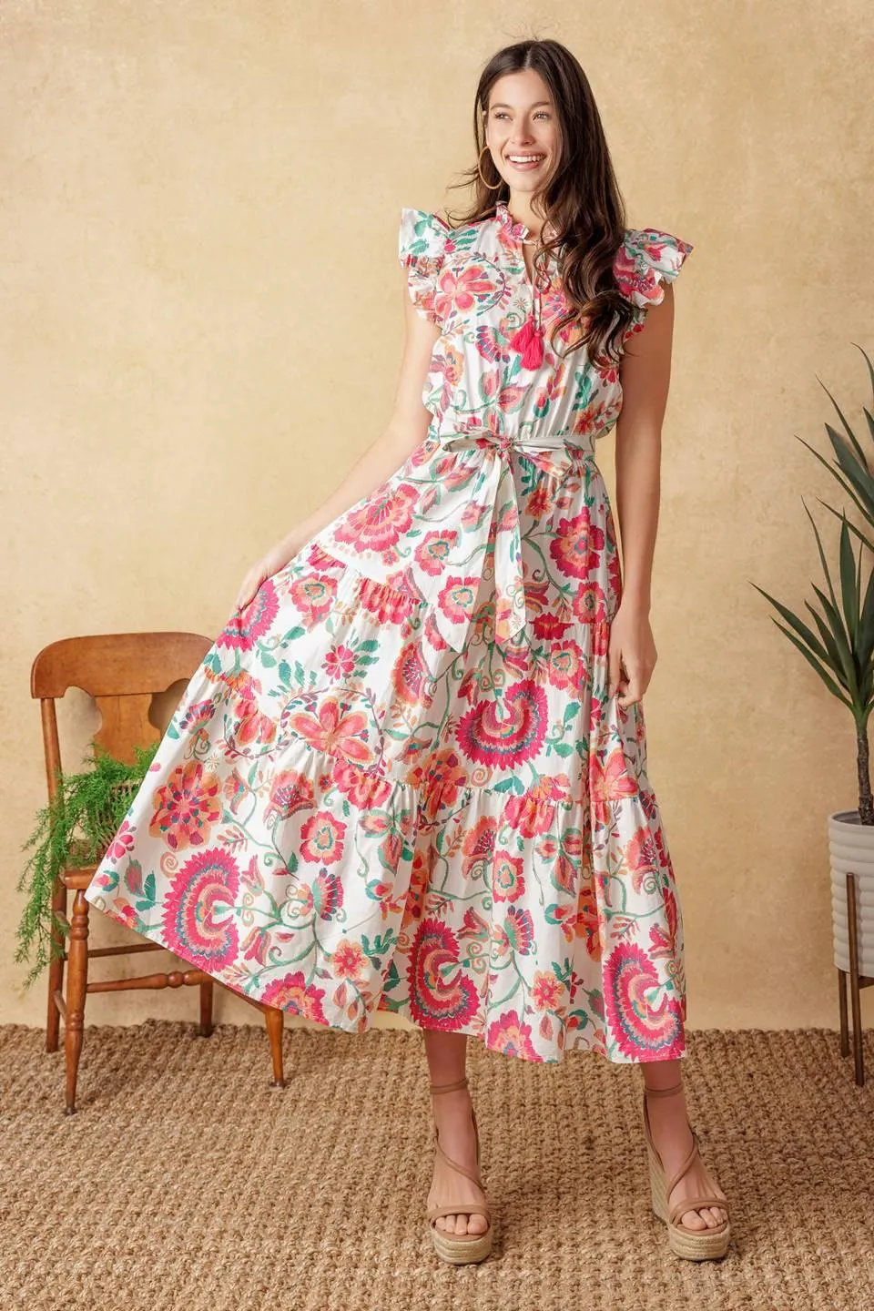 Bright Moments Woven Midi Dress sold by Zulily product image thumbnail 4