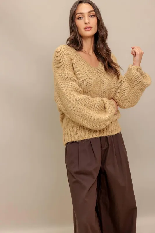 Earthy Touch Sweater Knit Top made by Flying Tomato