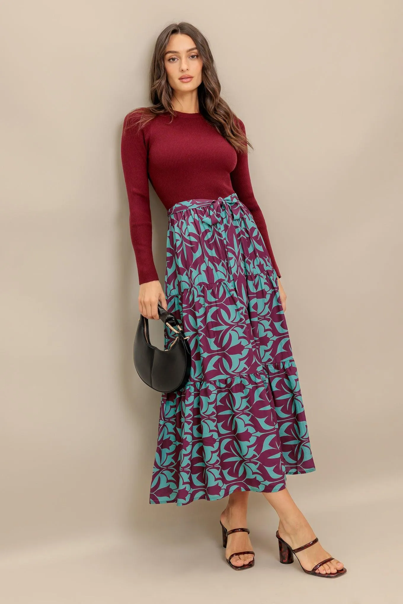 Sangria Bloom Woven Midi Dress sold by Zulily