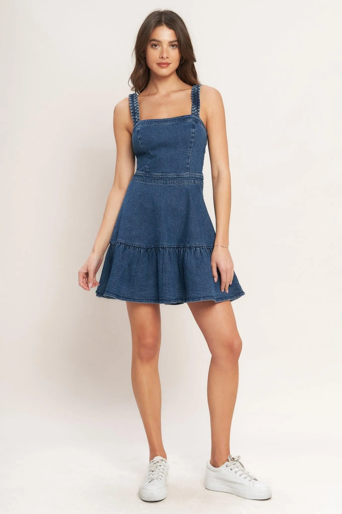 Functional Seaming Denim Mini Dress sold by Zulily product image thumbnail 5