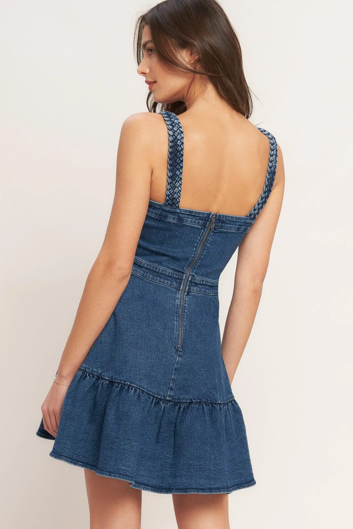 Functional Seaming Denim Mini Dress sold by Zulily product image thumbnail 3