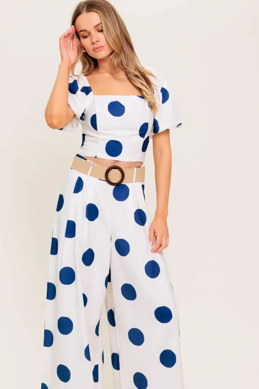 Coconut Kiss Navy Top and Pant Set made by Flying Tomato