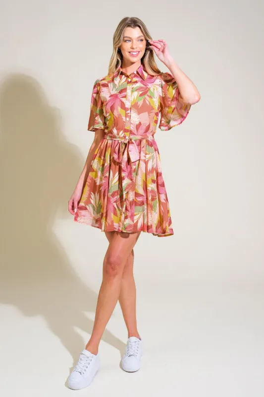 Whimsical Waves Woven Mini Dress made by Flying Tomato
