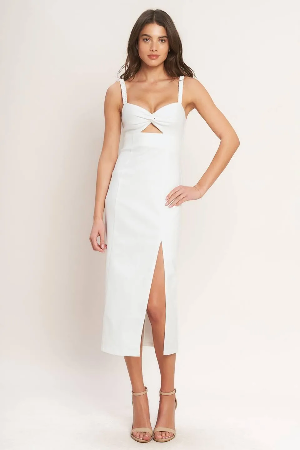 Silent Shin Twill Midi Dress sold by Zulily