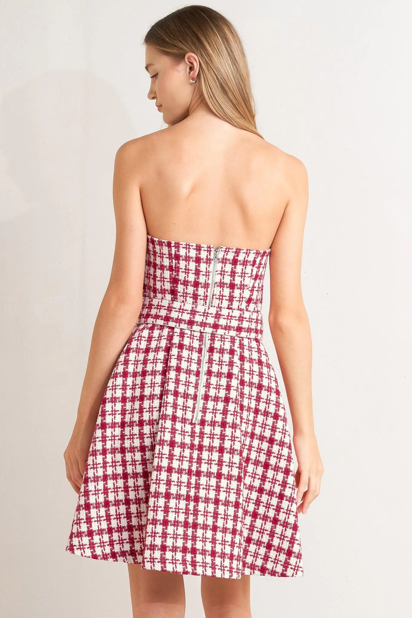 Cherry Check Tweed Mini Dress sold by Zulily product image thumbnail 4