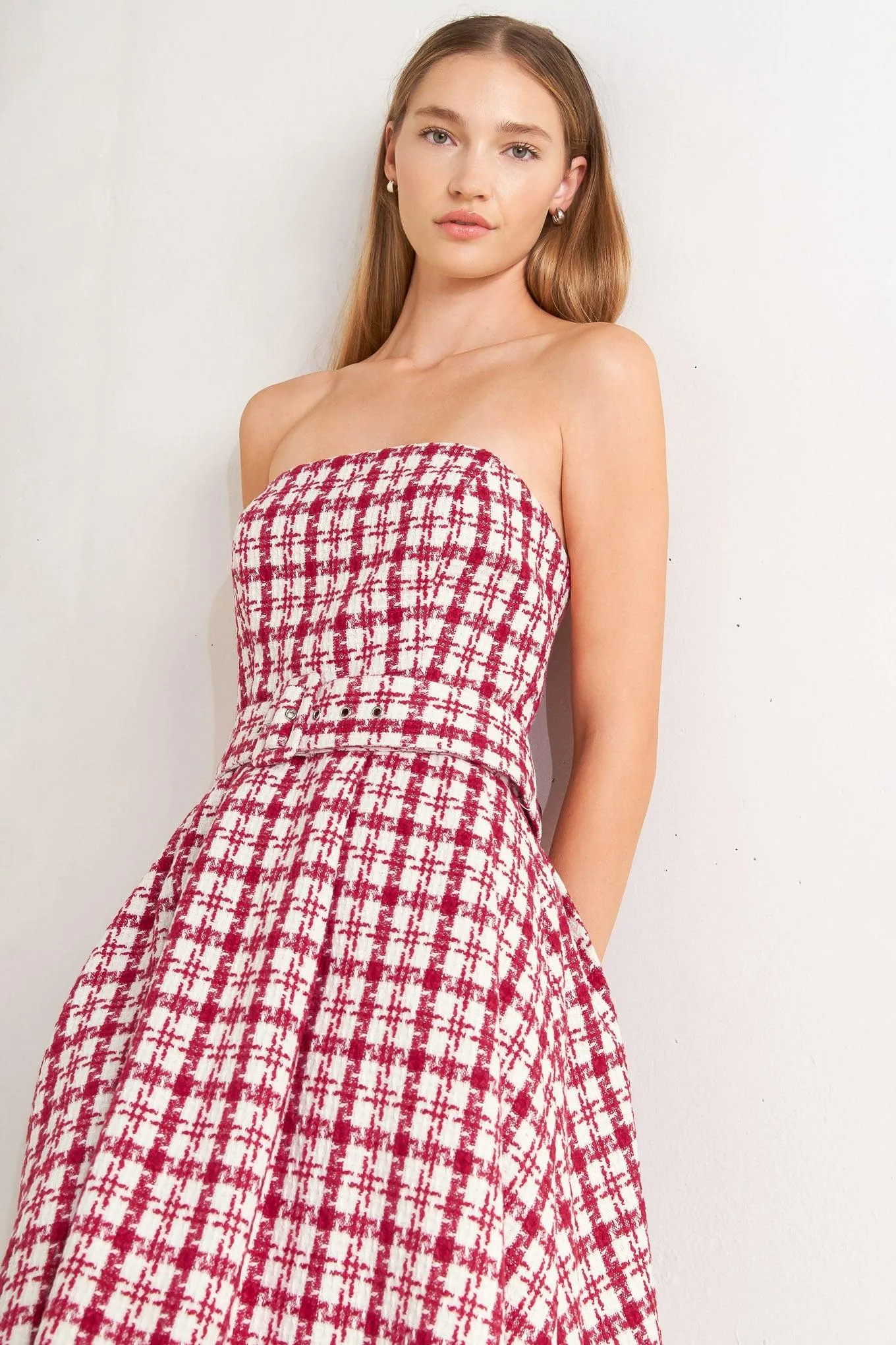 Cherry Check Tweed Mini Dress sold by Zulily