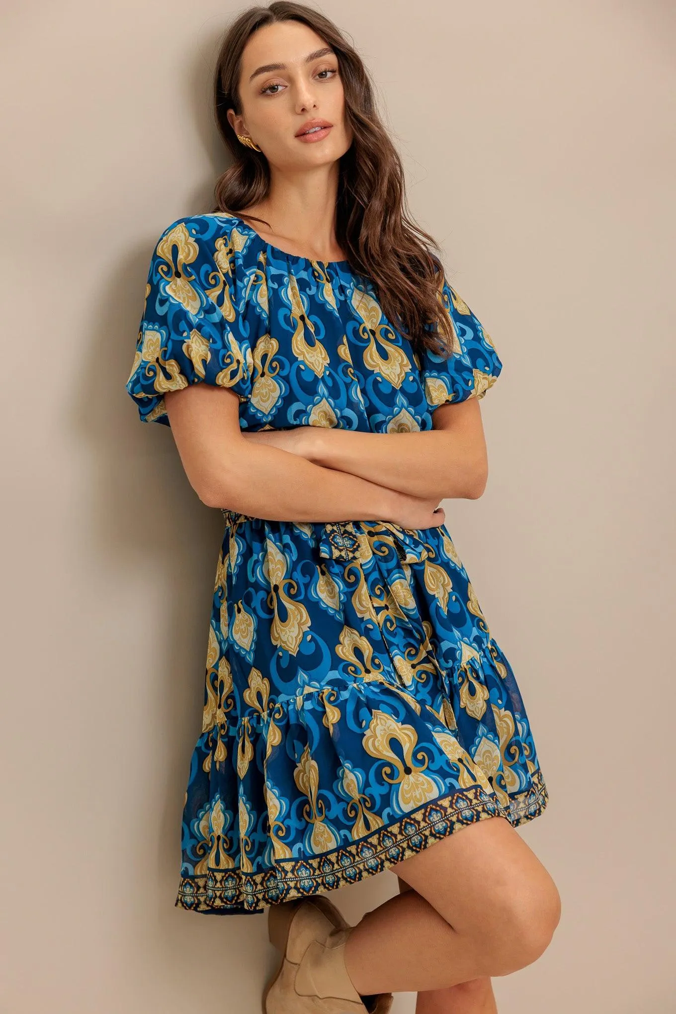 Baroque Breeze Woven Mini Dress sold by Zulily product image thumbnail 4