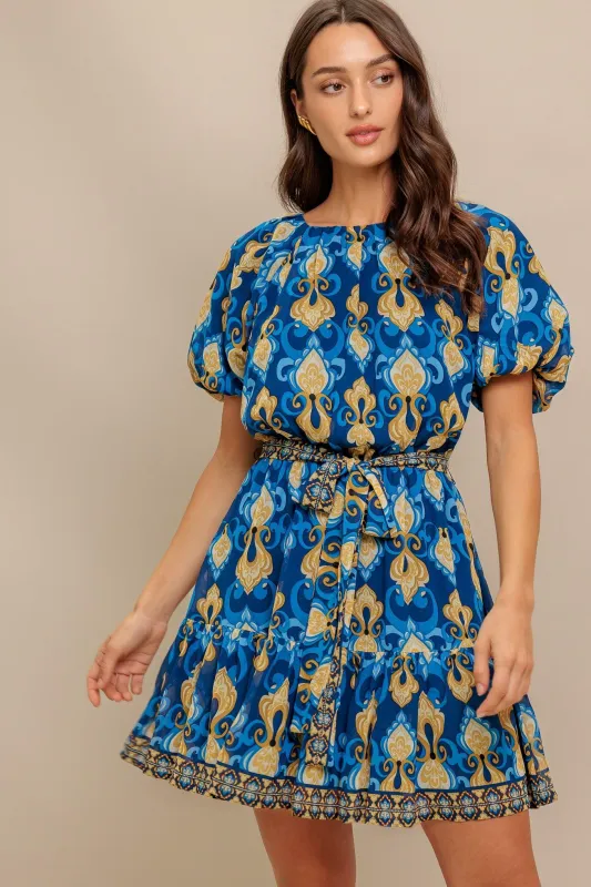 Baroque Breeze Woven Mini Dress made by Flying Tomato