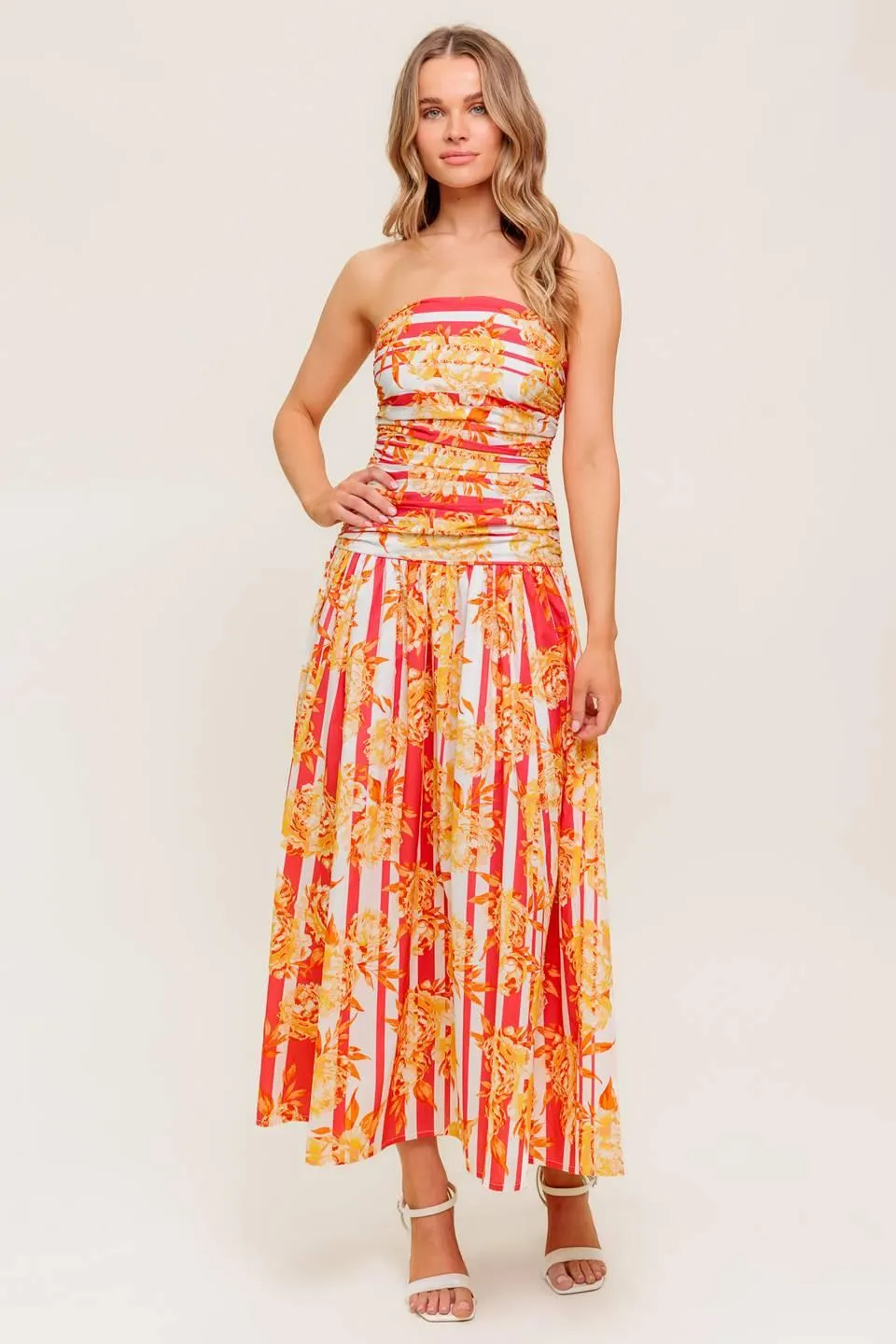Peony Storm Dance Woven Midi Dress sold by Zulily