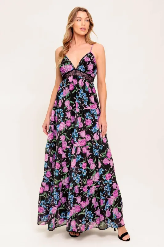 Pure Sunshine Black Woven Maxi Dress made by Flying Tomato