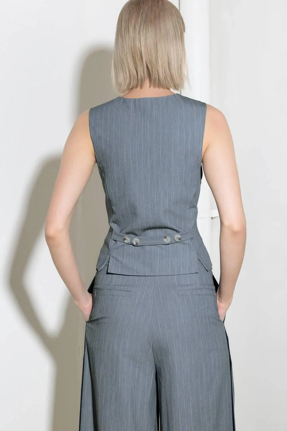 Smile Bright in Grey Woven Vest sold by Zulily product image thumbnail 5