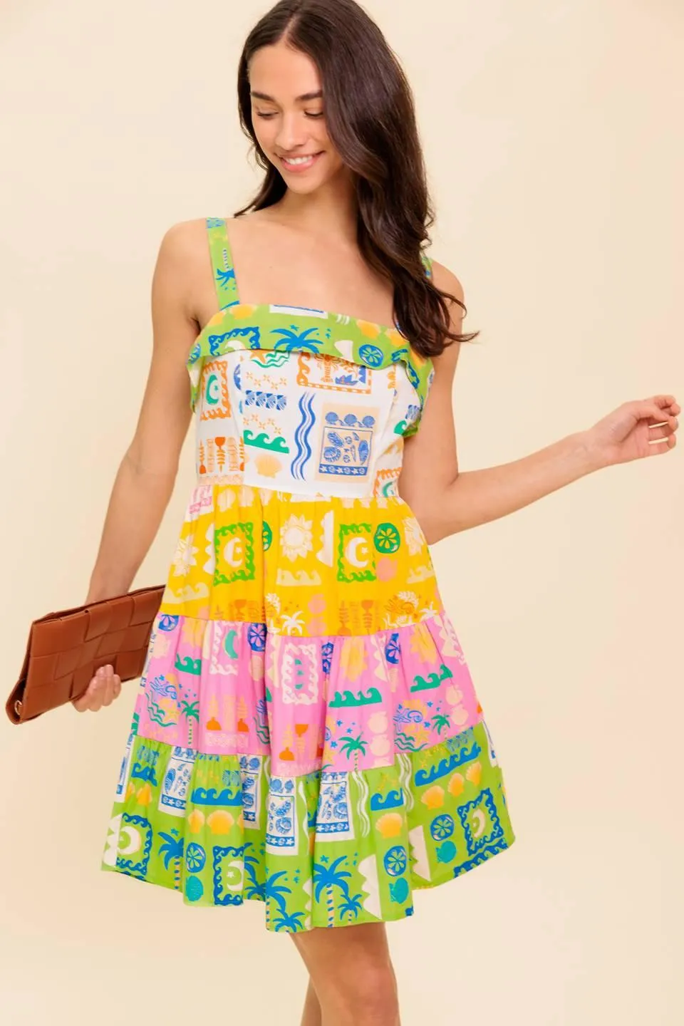 Out of Office Green Woven Mini Dress sold by Zulily
