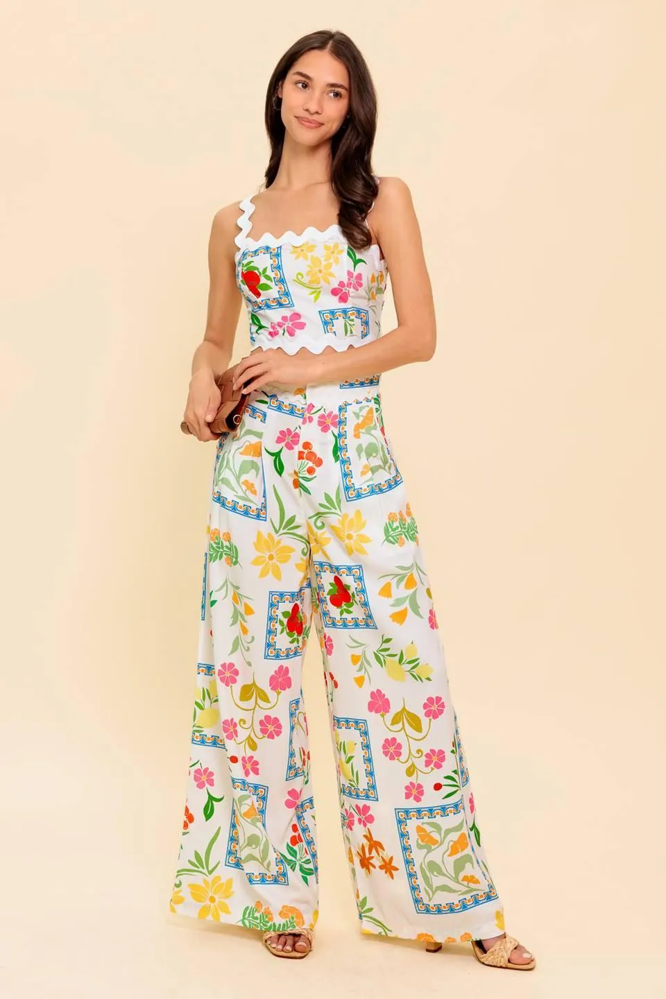 Marigold Ivory Woven Top and Pant Set sold by Zulily product image thumbnail 3