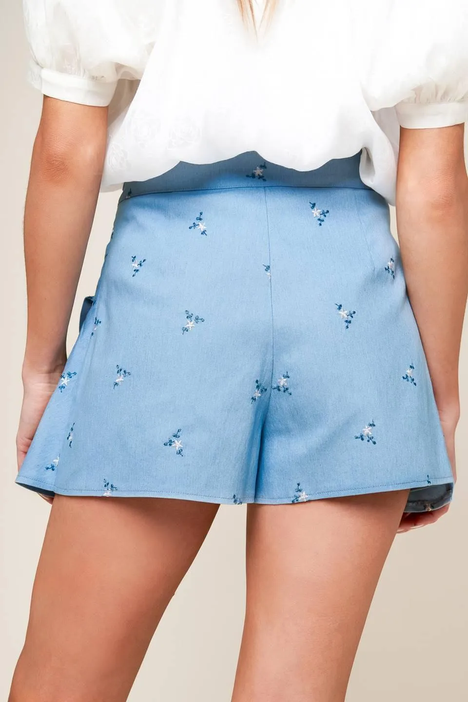 Moment of Clarity Light Indigo Woven Skort sold by Zulily product image thumbnail 2