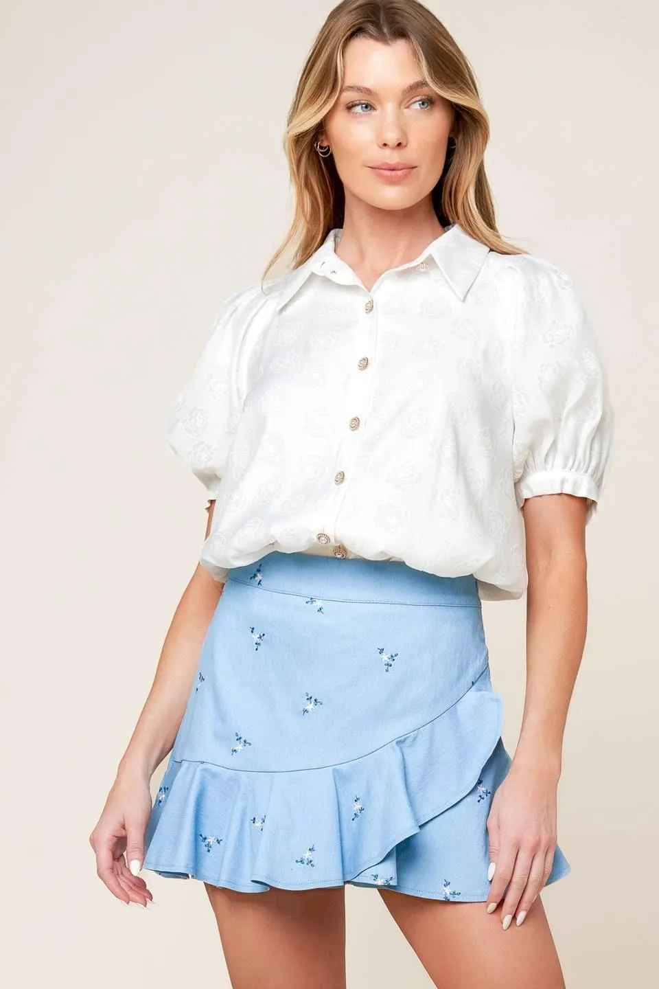 Moment of Clarity Light Indigo Woven Skort sold by Zulily product image thumbnail 3