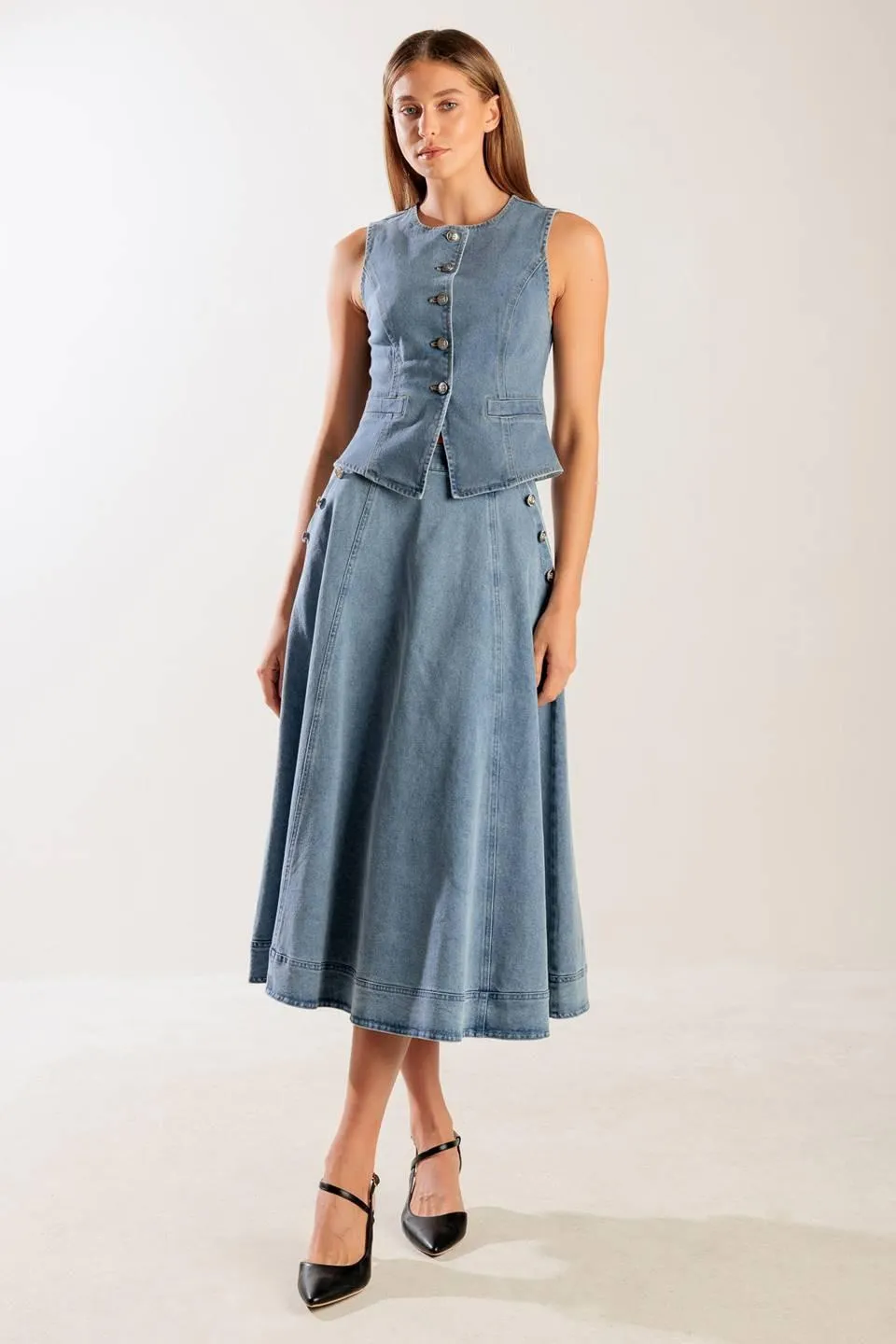 At First Glance Denim Vest sold by Zulily product image thumbnail 2