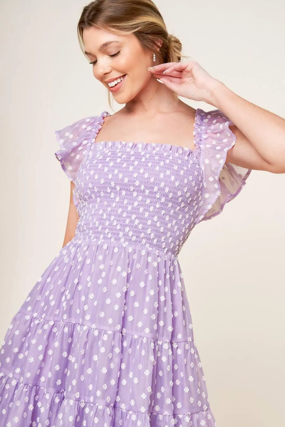 Playfully Posh Lavender Woven Mini Dress sold by Zulily product image thumbnail 4