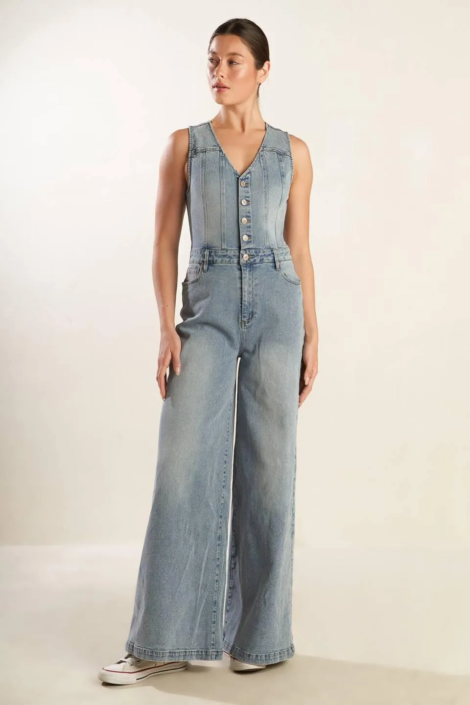 Walk With Me Denim Jumpsuit sold by Zulily product image thumbnail 3