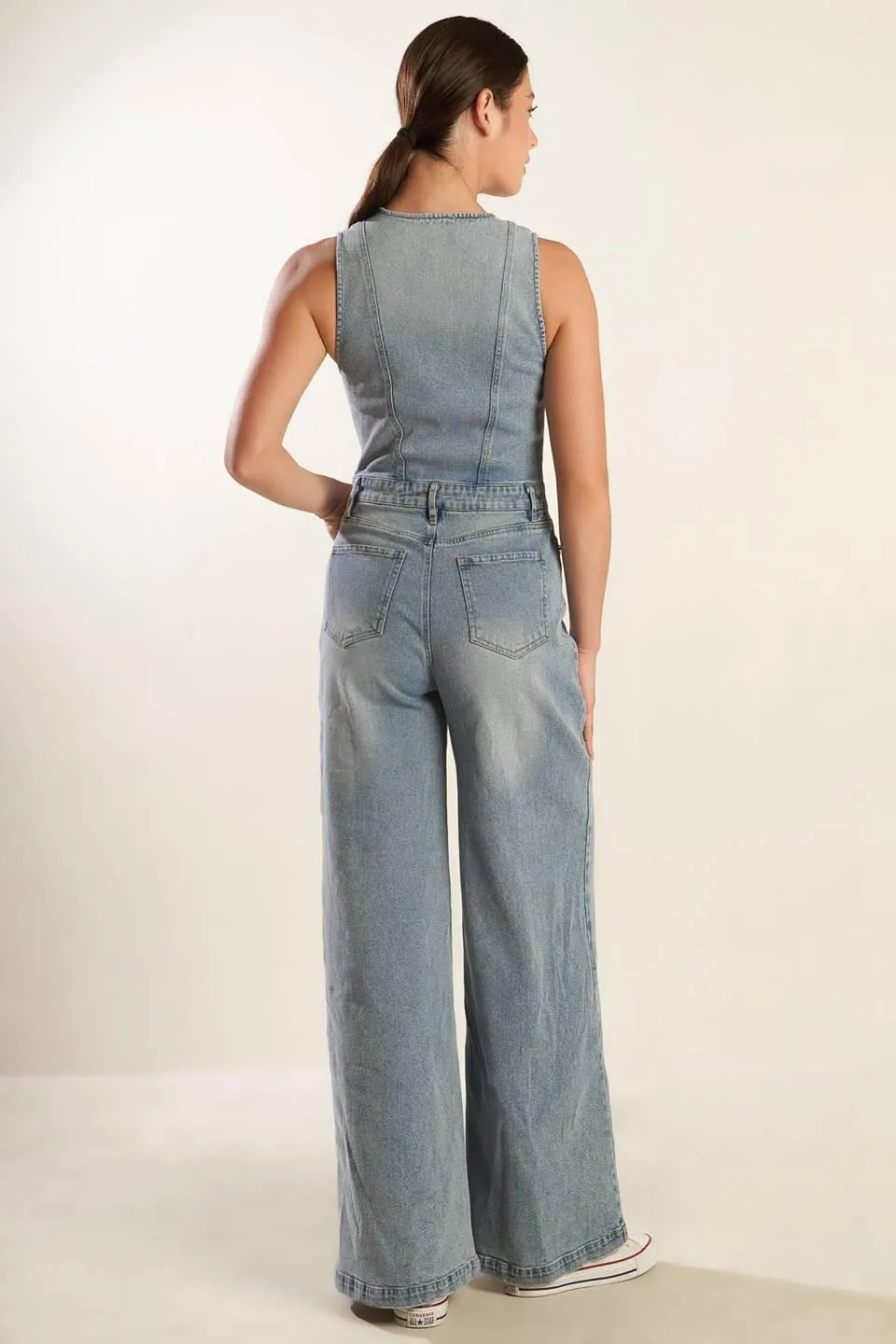 Walk With Me Denim Jumpsuit sold by Zulily product image thumbnail 2