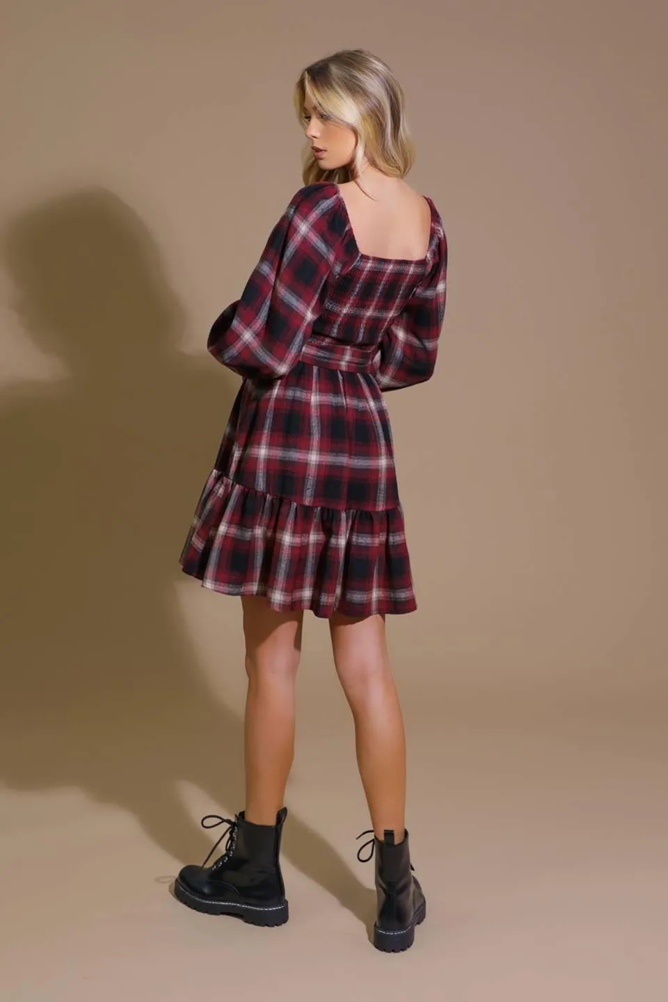 Be With You Woven Plaid Mini Dress sold by Zulily product image thumbnail 2