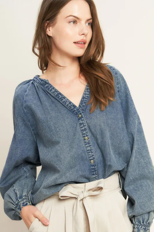 Musing About You Denim Top made by Zulily