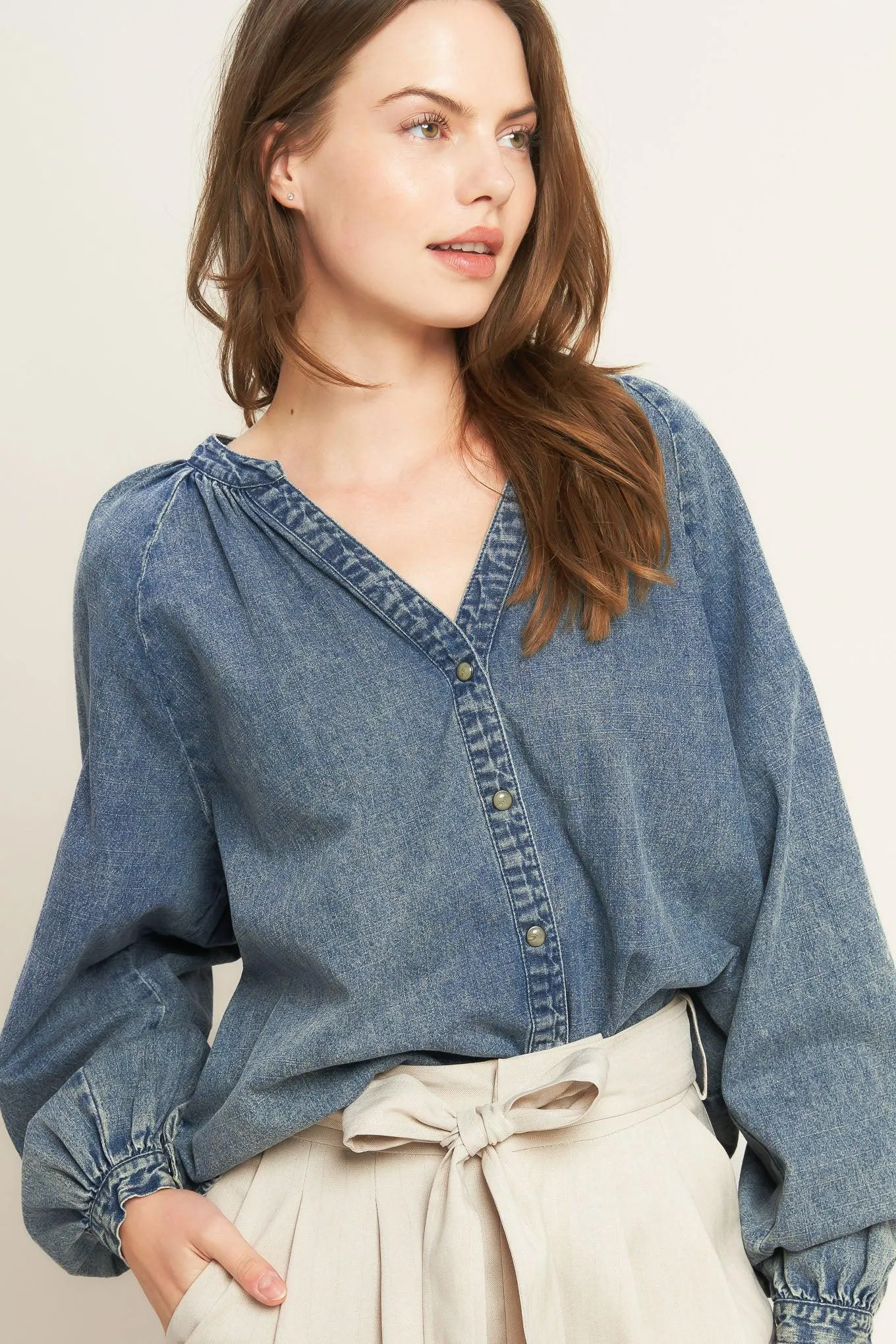 Musing About You Denim Top sold by Zulily