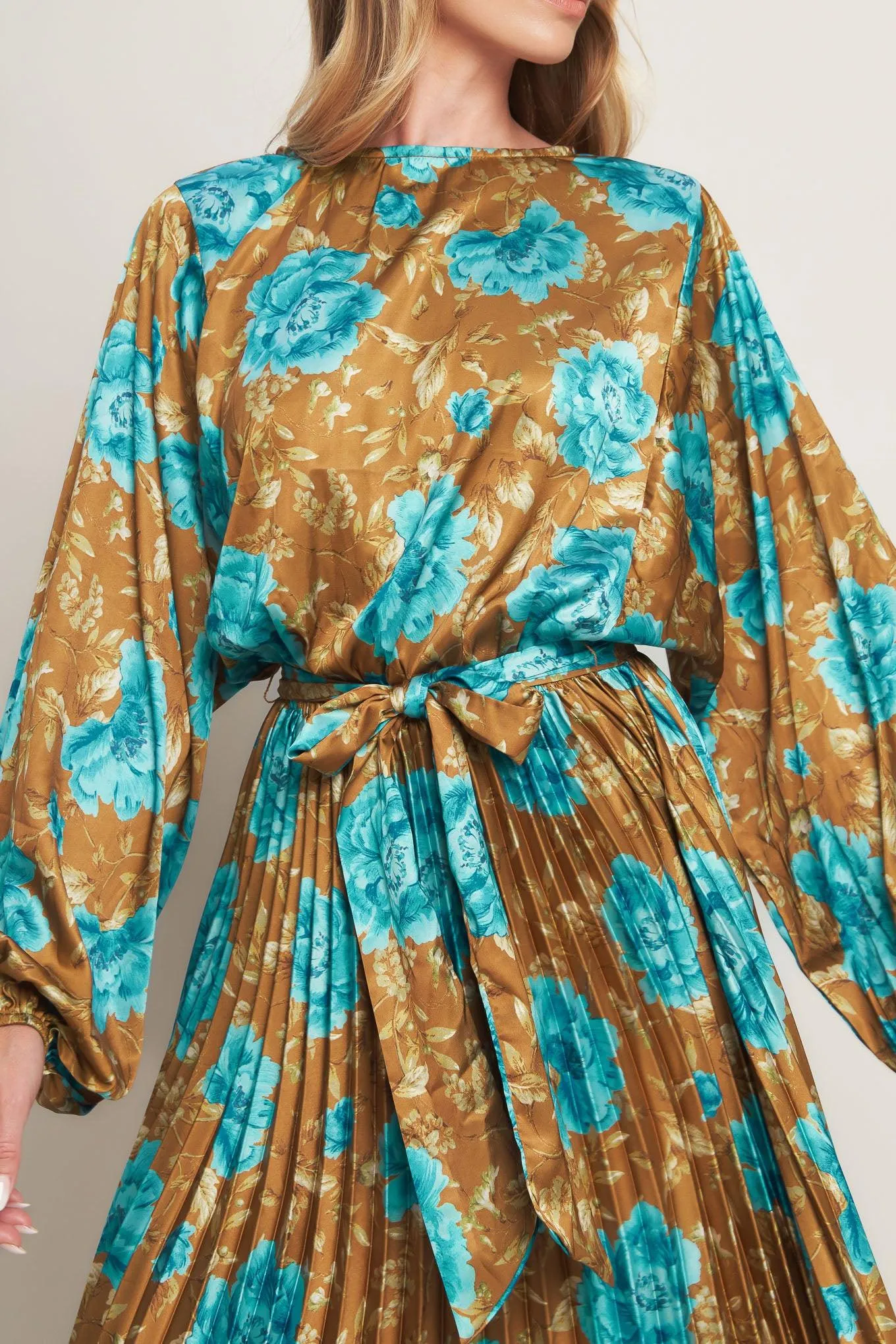 Golden Bloom Luxe Woven Satin Maxi Dress sold by Zulily product image thumbnail 2